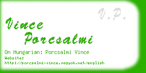 vince porcsalmi business card